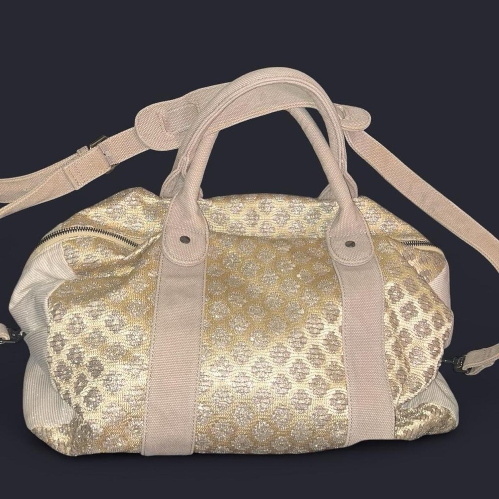 Deux Lux Gold and Cream Satchel
